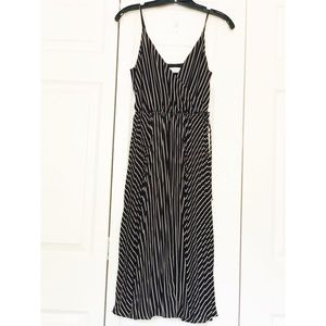 Ali & Jay Midi Black & Cream Striped Dress with Adjustable Straps